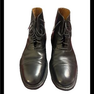 Ferragamo Tramezza Milano Cap Toe Leather Dress Boots 8.5E Made in Italy
